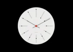 Arne Jacobsen Bankers Vægur Ø21 cm hvid/sort/rød | Køb her