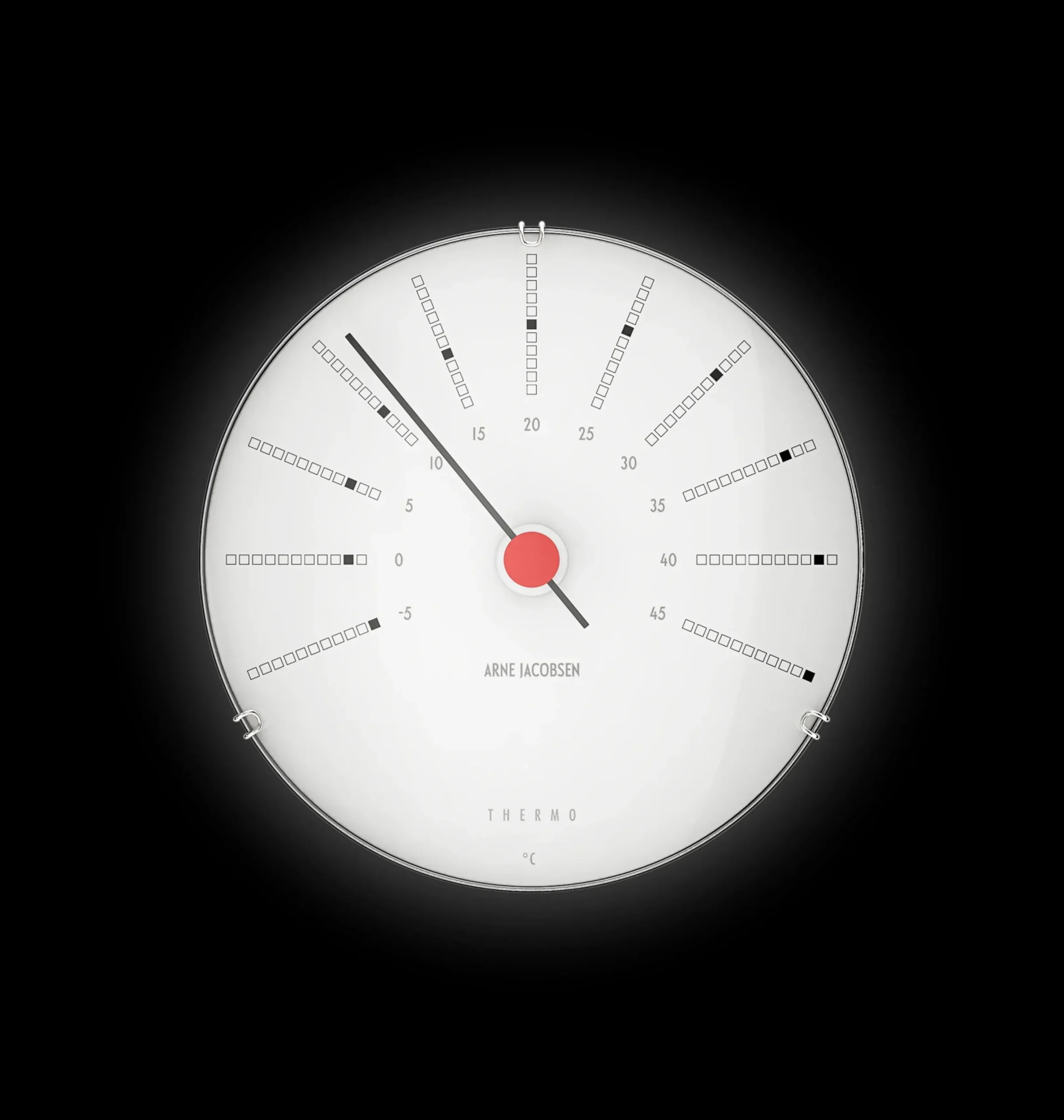 Arne Jacobsen Clocks Termometer Ø12 cm i hvid | Køb her