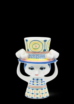 Bjørn Wiinblad Lady with hat Vase H20.5 cm blå | Køb nu
