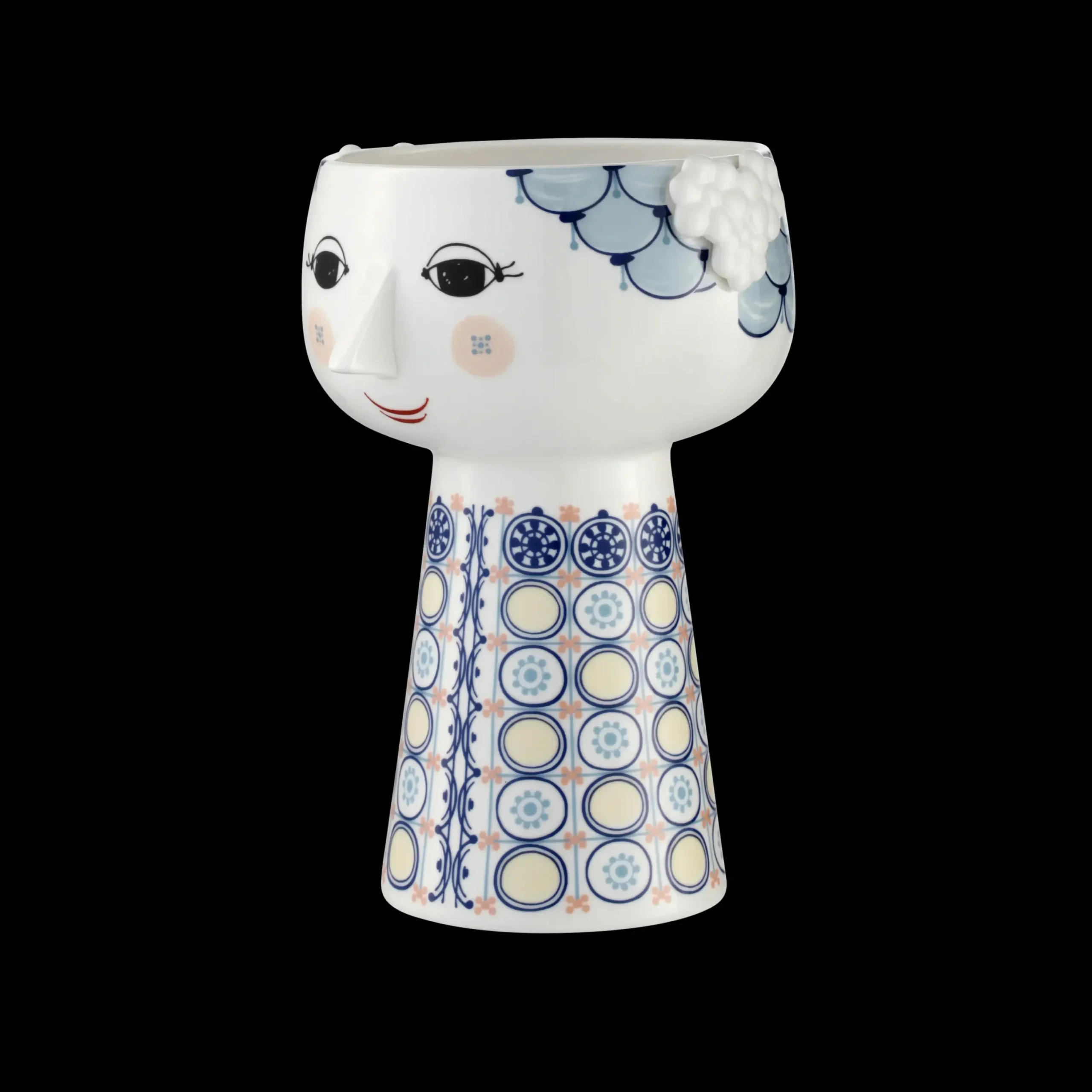 Bjørn Wiinblad Vase H18.5 cm i blå fra serien Eva | Køb her
