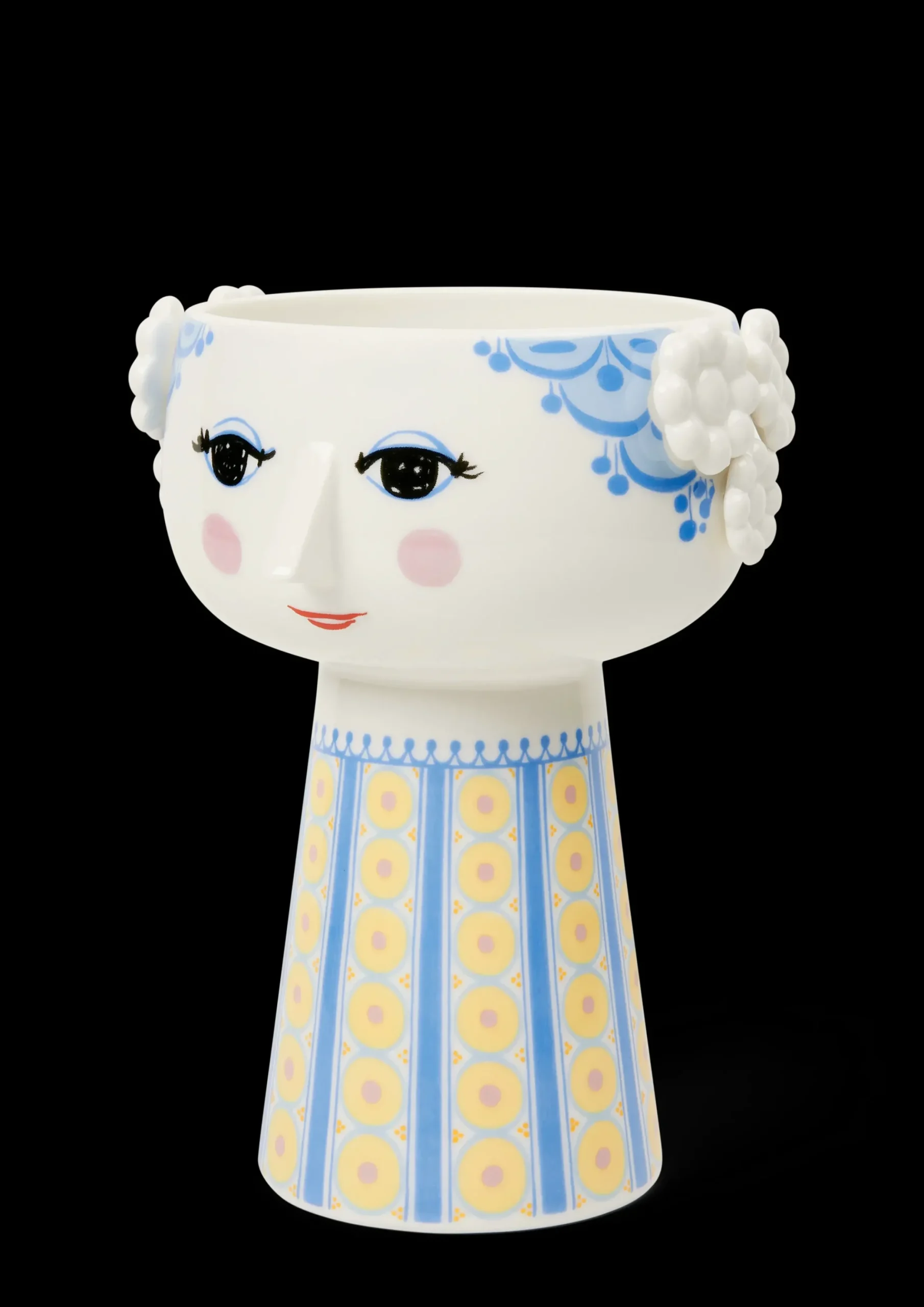 Bjørn Wiinblad Vase H18.5 cm i blå fra serien Eva | Køb her