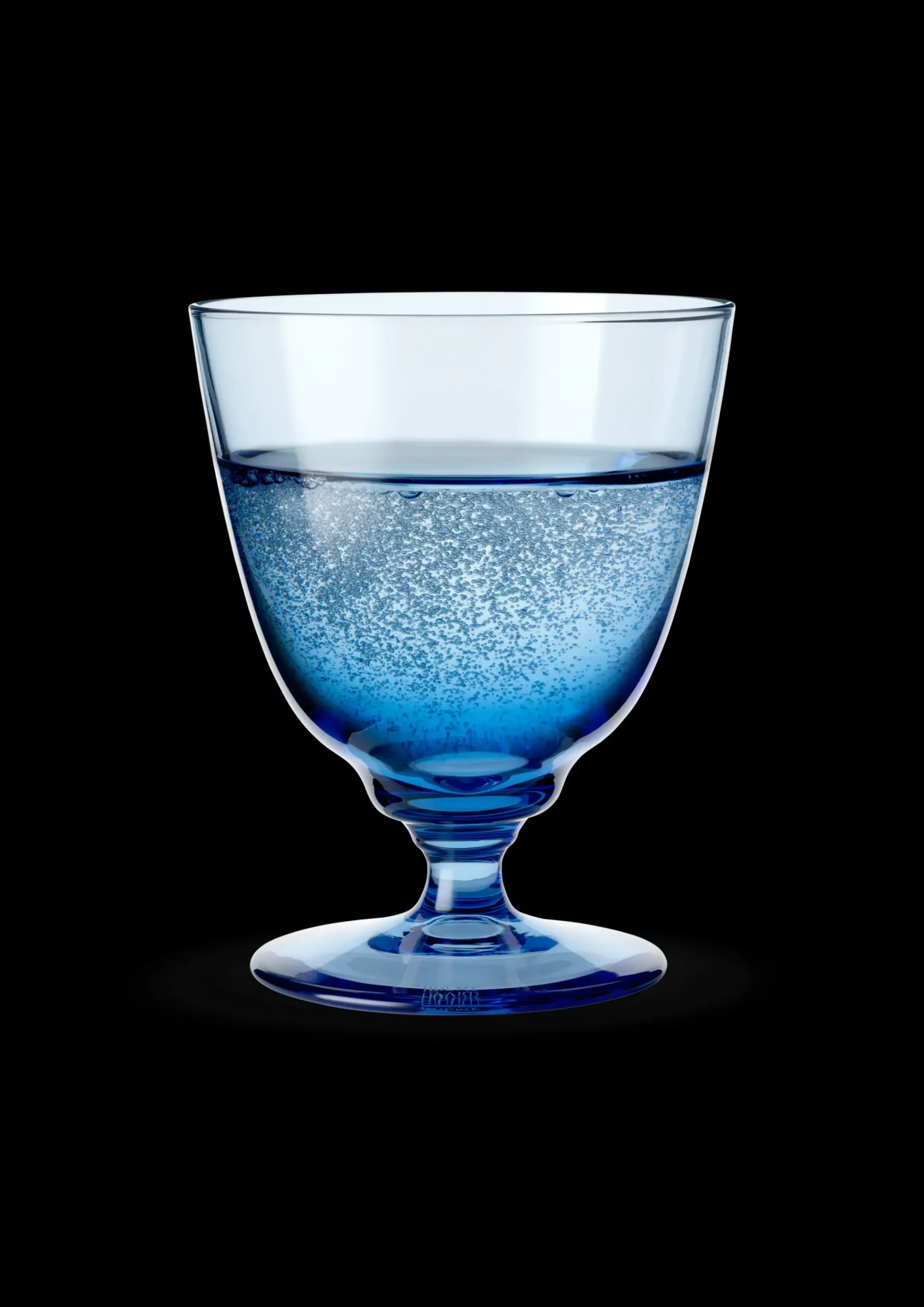 Holmegaard Glas på fod 35 cl i blå fra serien Flow | Køb her