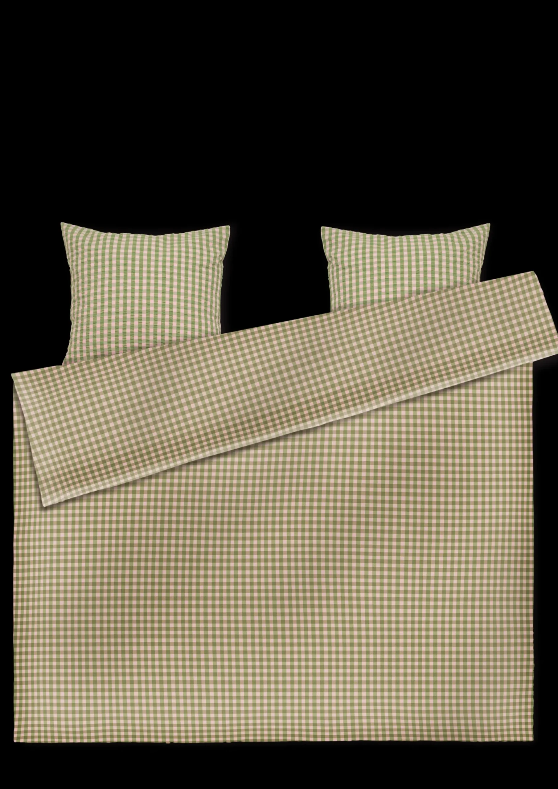 JUNA Bæk&Bølge Sengetøj 220x220 cm grøn/soft pink SE