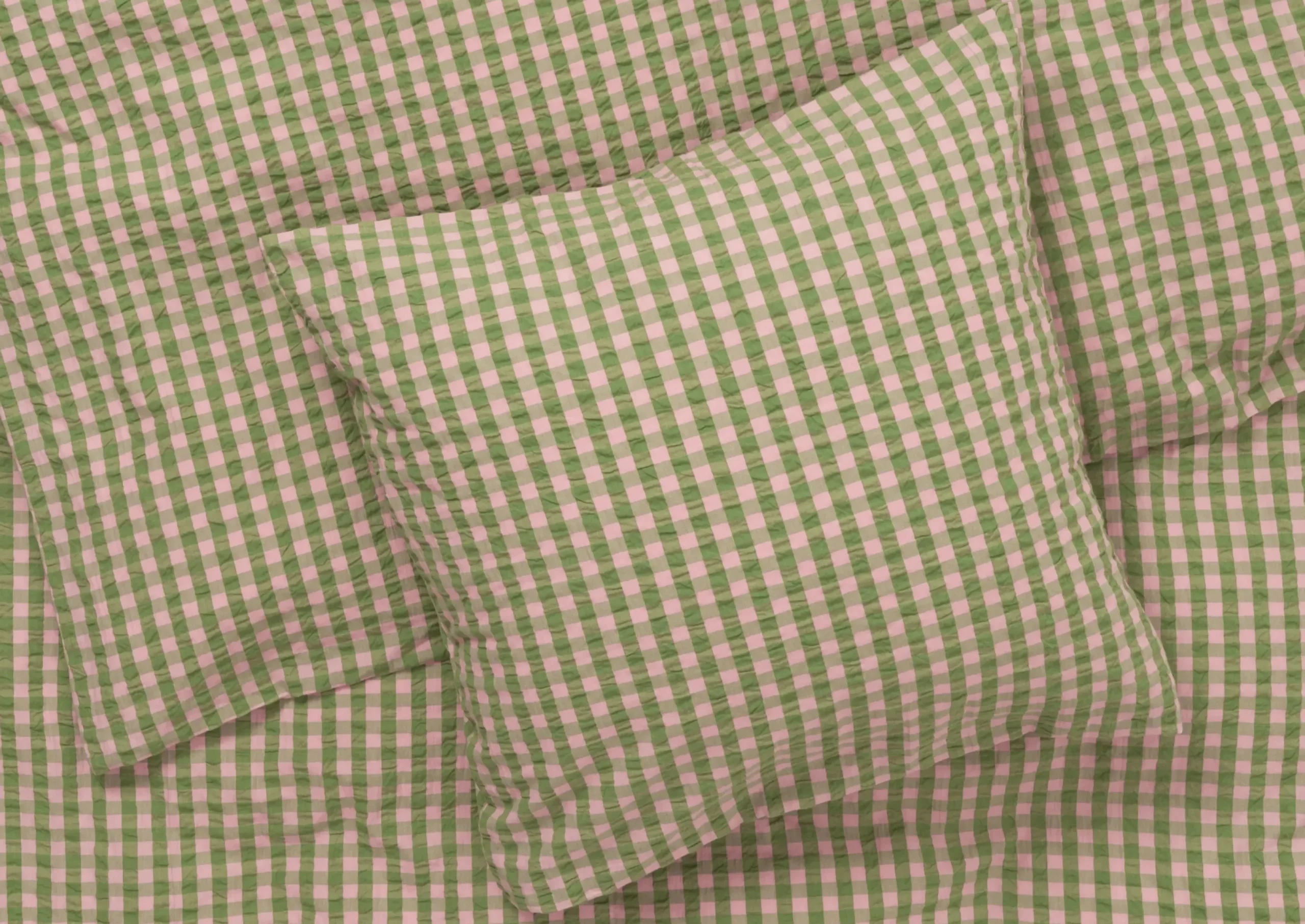 JUNA Bæk&Bølge Sengetøj 140x220 cm grøn/soft pink DK