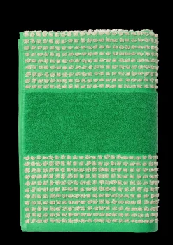 JUNA Check Håndklæde 70x140 cm grøn/sand | Køb her