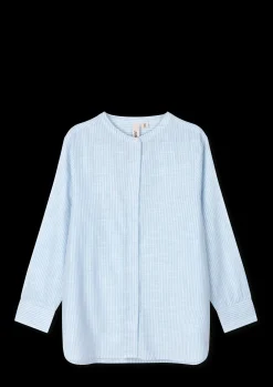 JUNA Monochrome Lines Ida shirt XS lys blå/hvid | Køb her