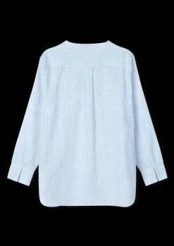 JUNA Monochrome Lines Ida shirt XS lys blå/hvid | Køb her