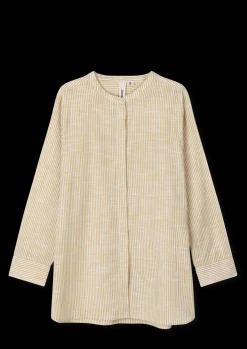 JUNA Monochrome Lines Ida shirt XS okker/hvid | Køb her