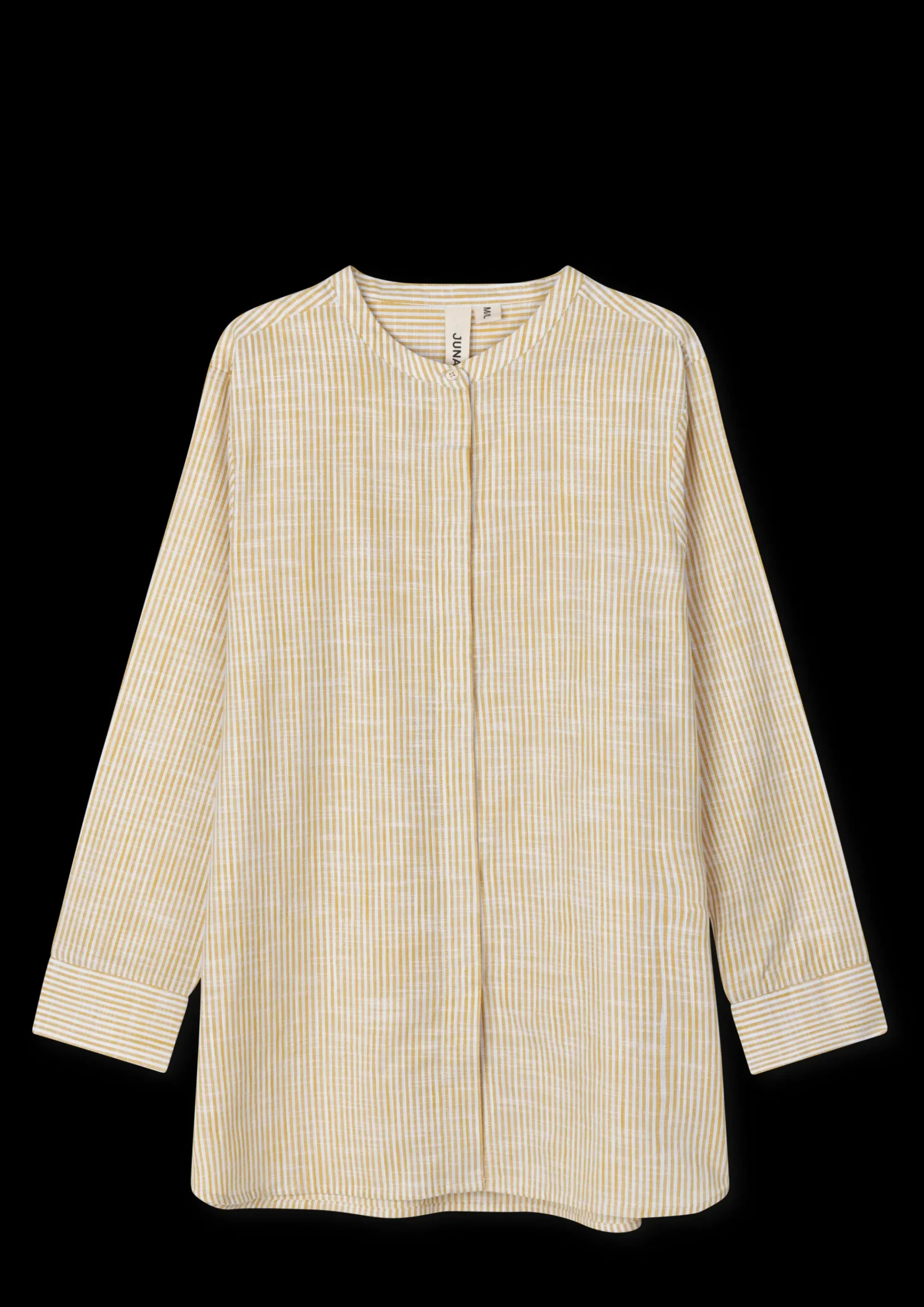 JUNA Monochrome Lines Ida shirt XS okker/hvid | Køb her