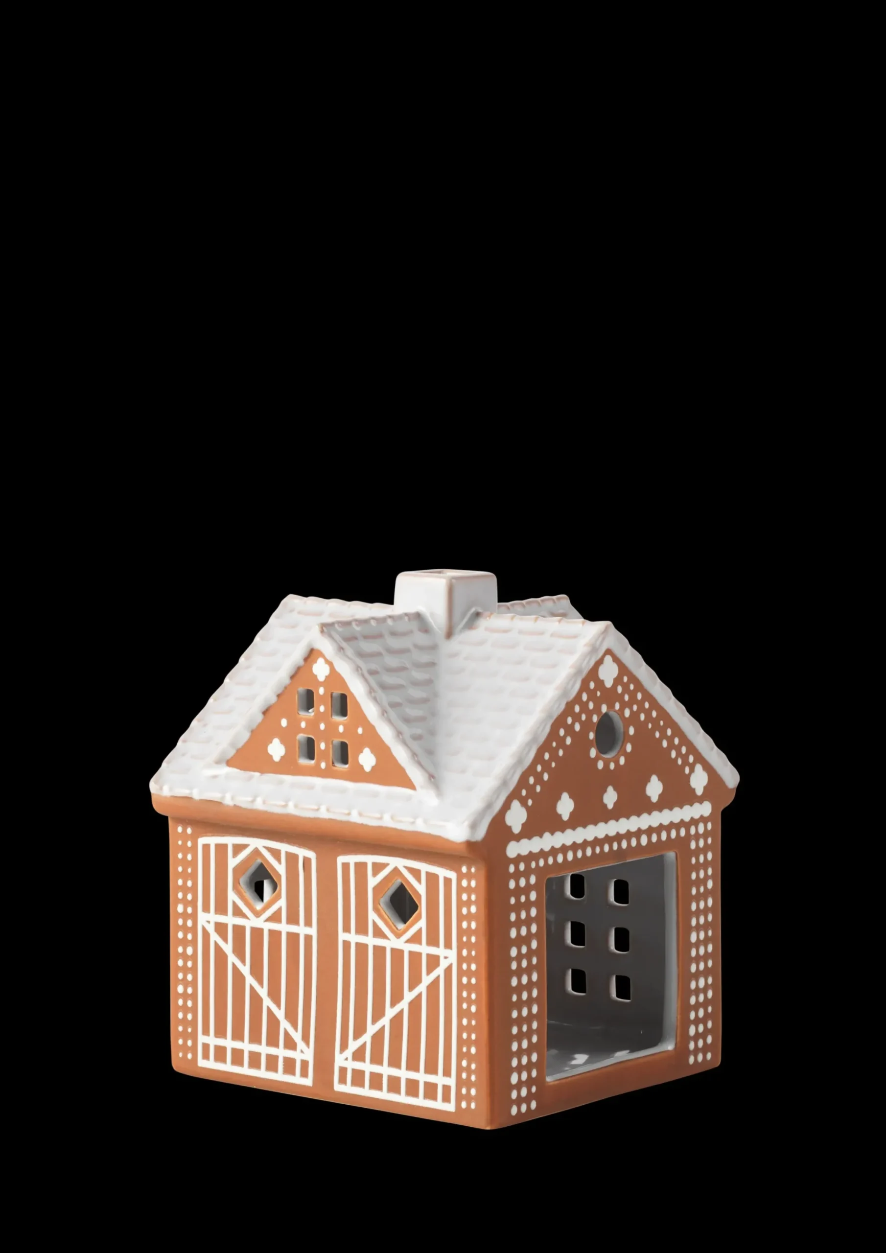 Kähler Gingerbread Lyshus Julestald H11.5 brun | Køb nu