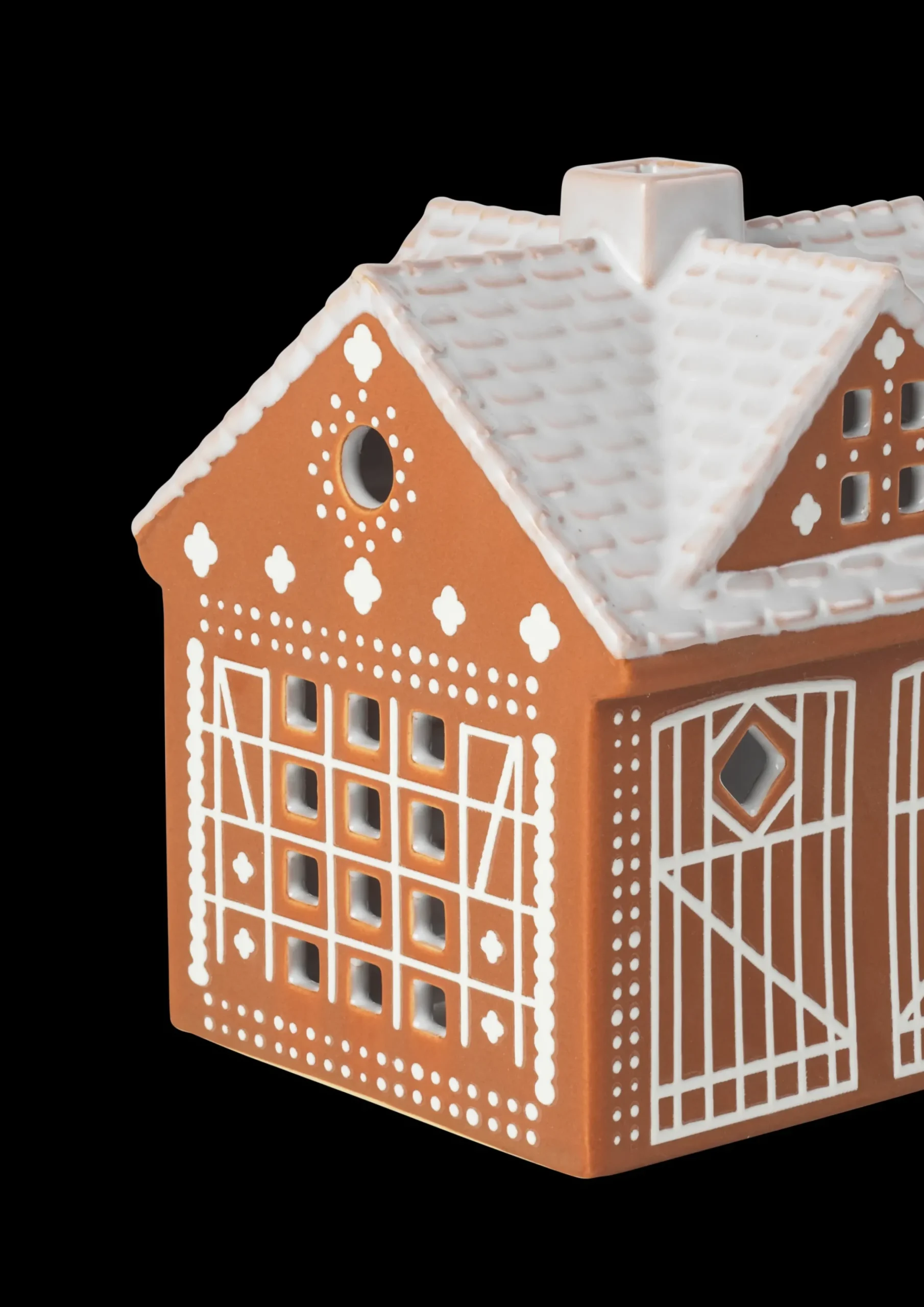 Kähler Gingerbread Lyshus Julestald H11.5 brun | Køb nu