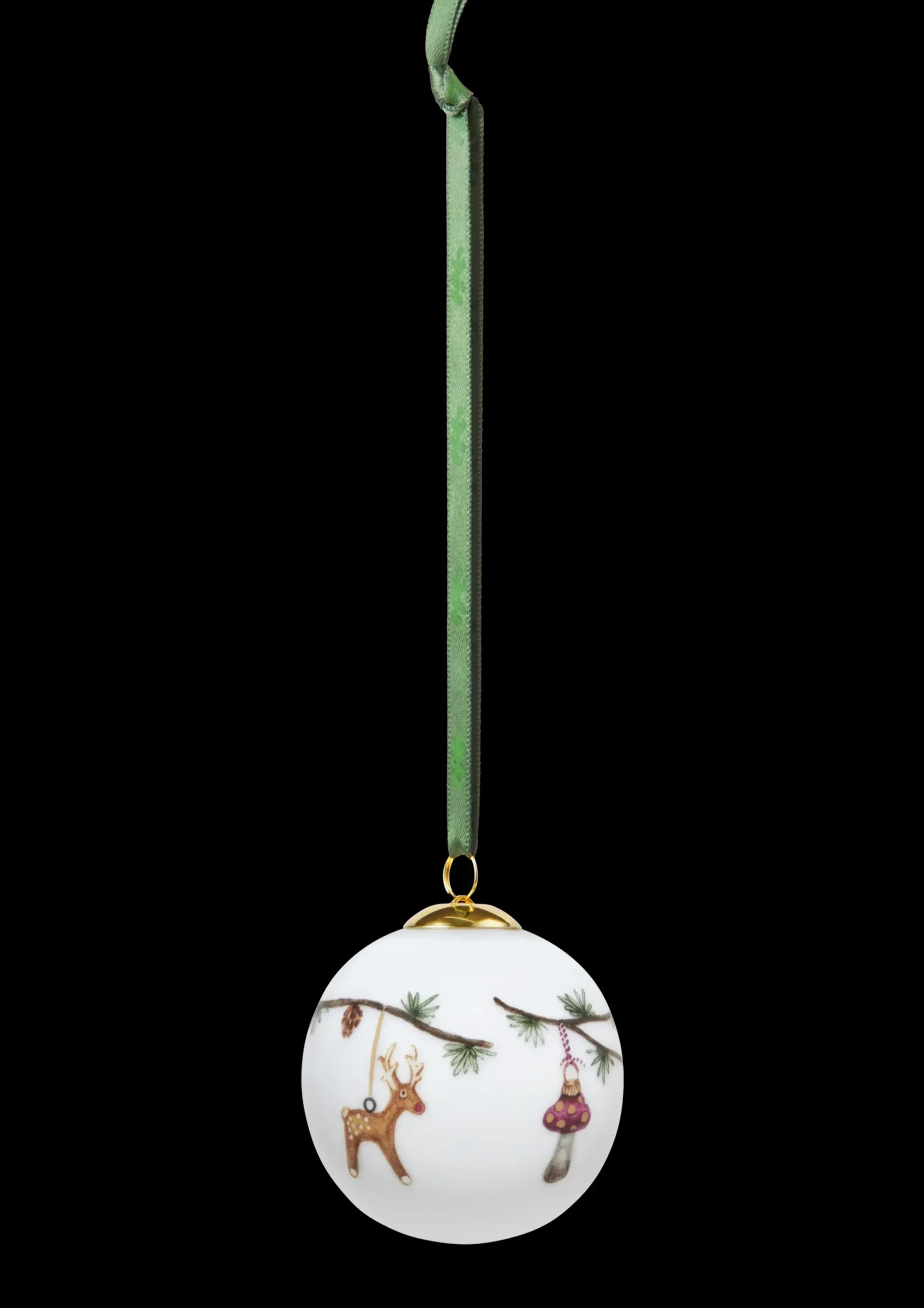 Kähler Hammershøi Christmas Kugle 2023 Ø6 cm hvid m. deko