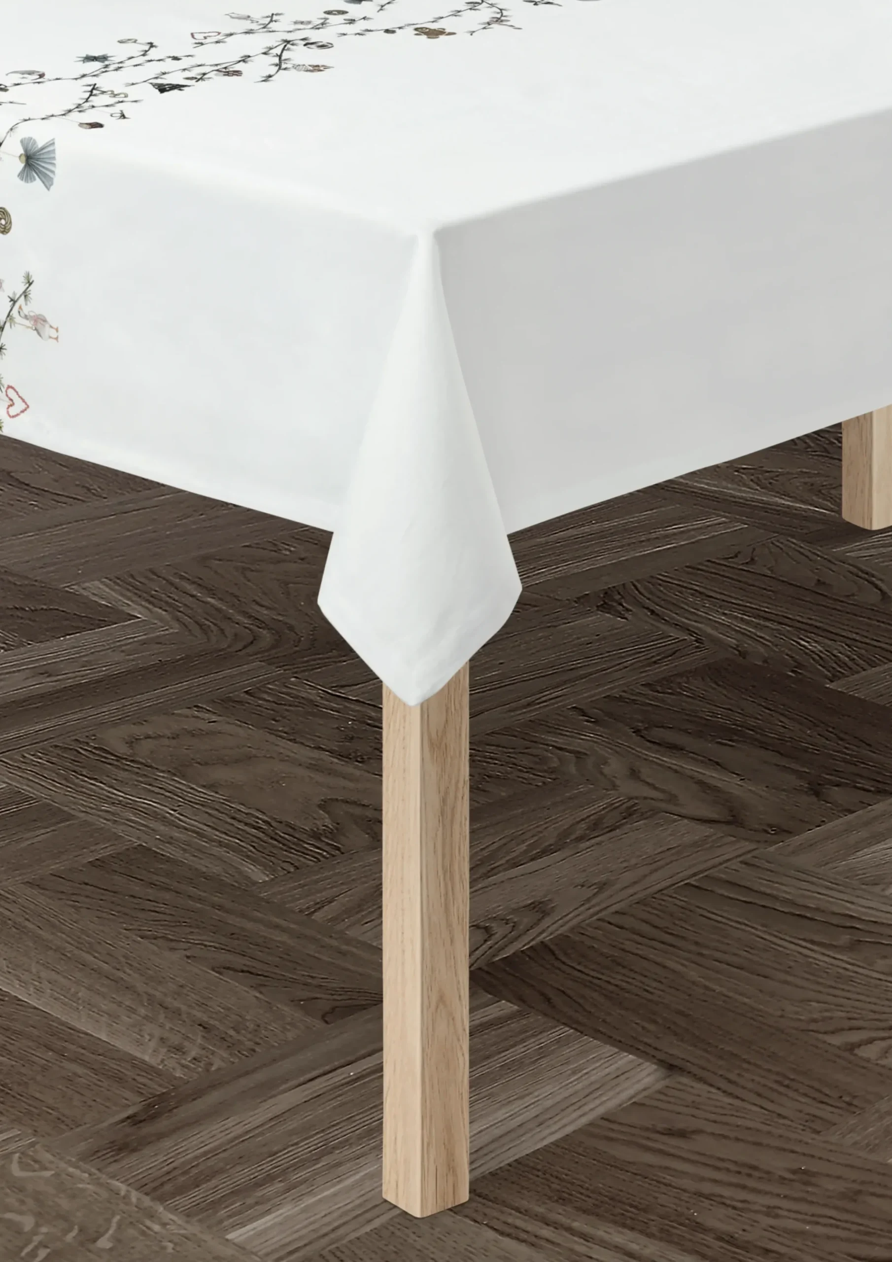 Kähler Hammershøi Christmas Dug 150x370 cm hvid m. deko
