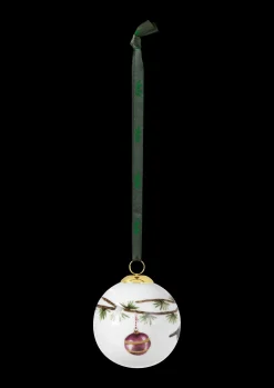 Kähler Hammershøi Christmas Kugle 2019 Ø6 cm hvid m. deko