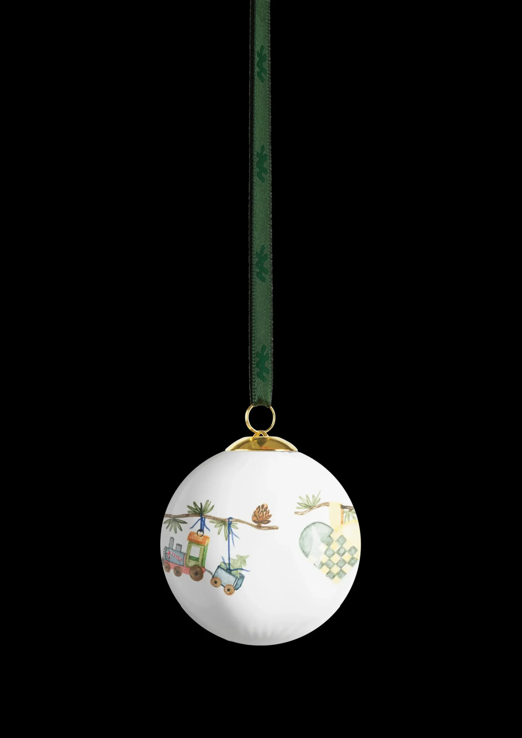 Kähler Hammershøi Christmas Kugle 2024 Ø6 cm hvid m. deko