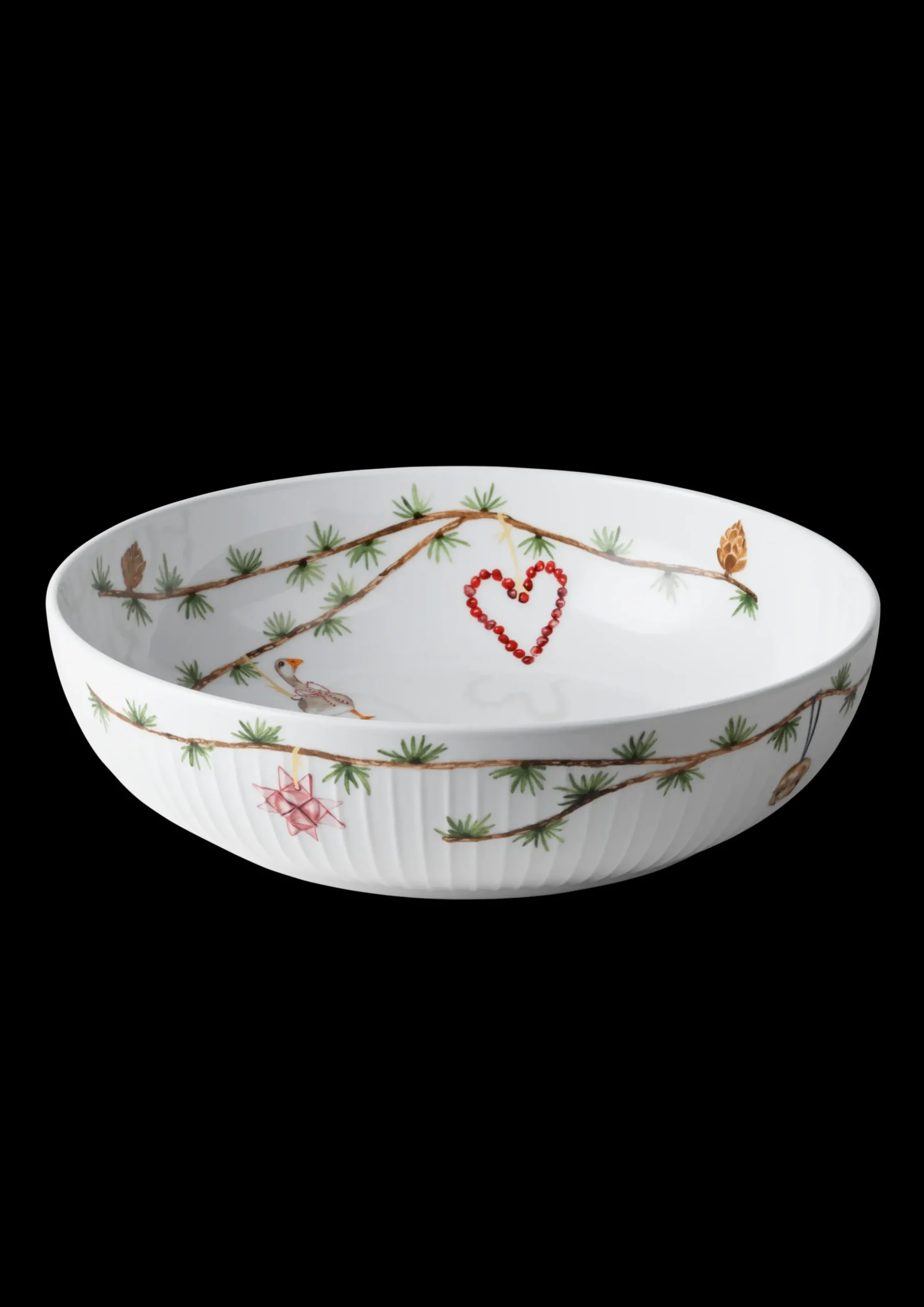 Kähler Hammershøi Christmas Skål Ø30 cm hvid m. deko