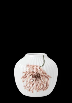 Kähler Hammershøi Poppy Vase H13 hvid m. deko | Køb her