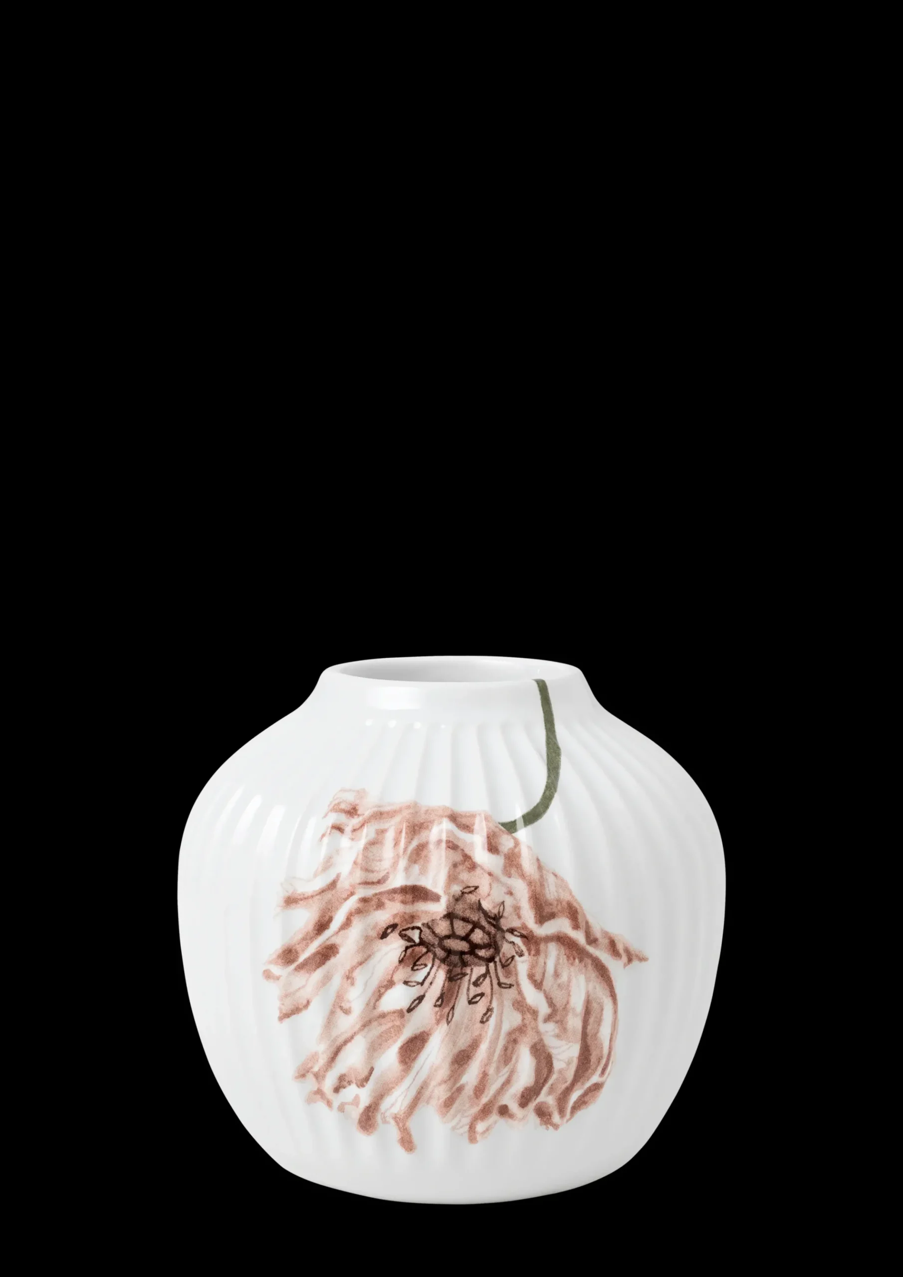 Kähler Hammershøi Poppy Vase H13 hvid m. deko | Køb her