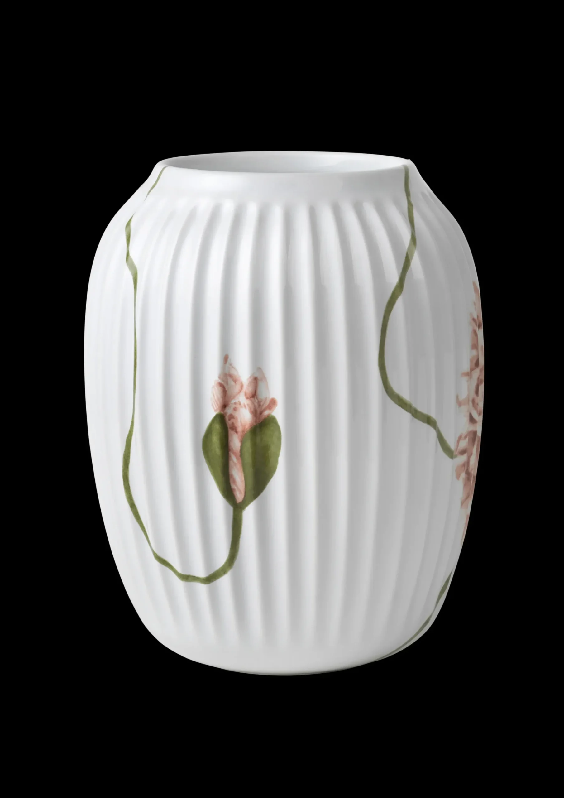 Kähler Hammershøi Poppy Vase H21 hvid m. deko | Køb her