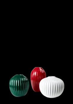 Kähler Hammershøi Vase miniature rød/grøn/hvid 3 stk.