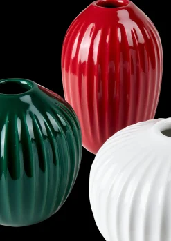 Kähler Hammershøi Vase miniature rød/grøn/hvid 3 stk.