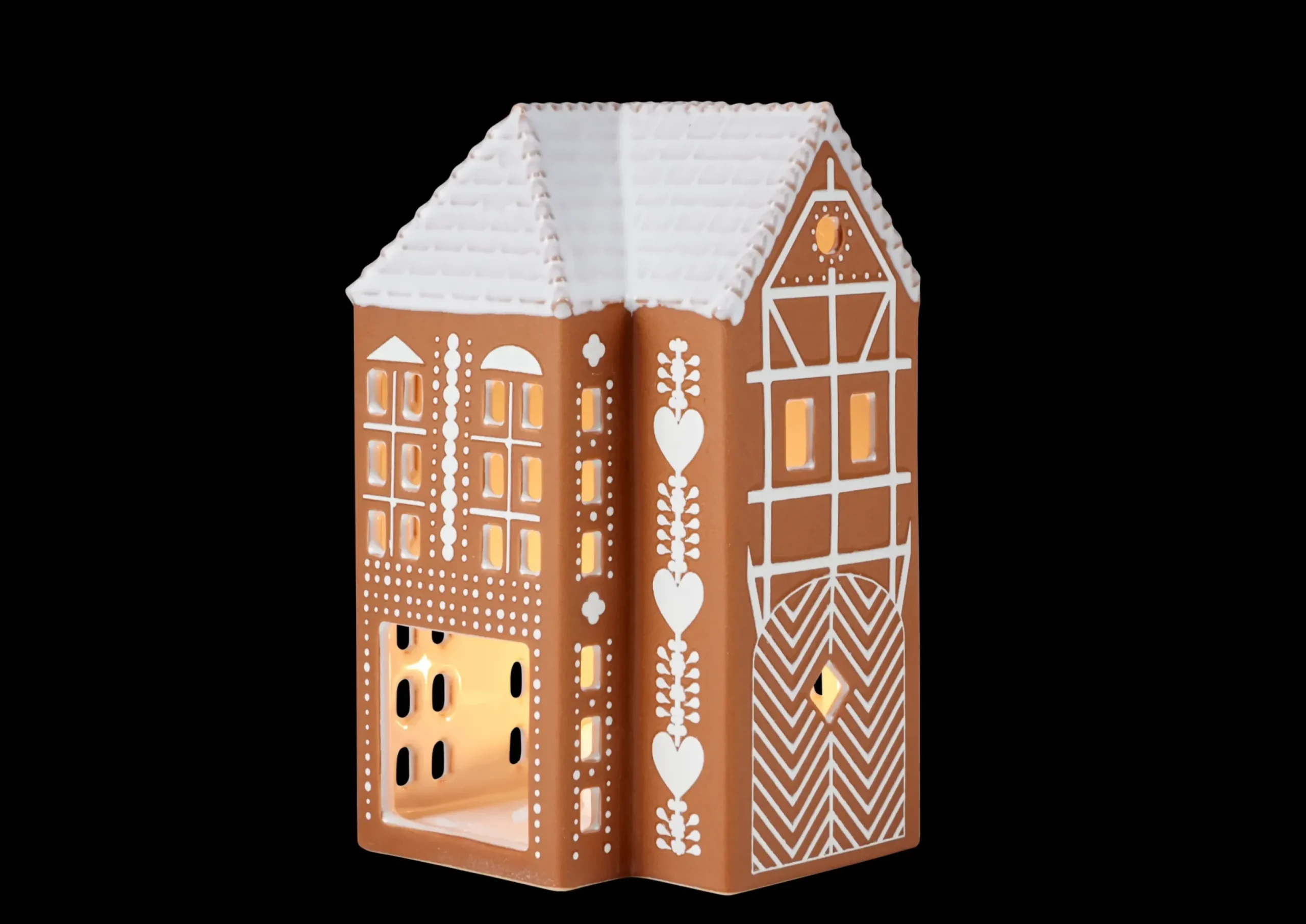 Kähler Lyshus stor i brun fra serien Gingerbread | Køb her