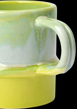 Kähler Poppery Krus med hank 35 cl apple green/mint