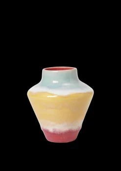 Kähler Poppery Vase H12 cm pink/mint/gul | Køb hos os