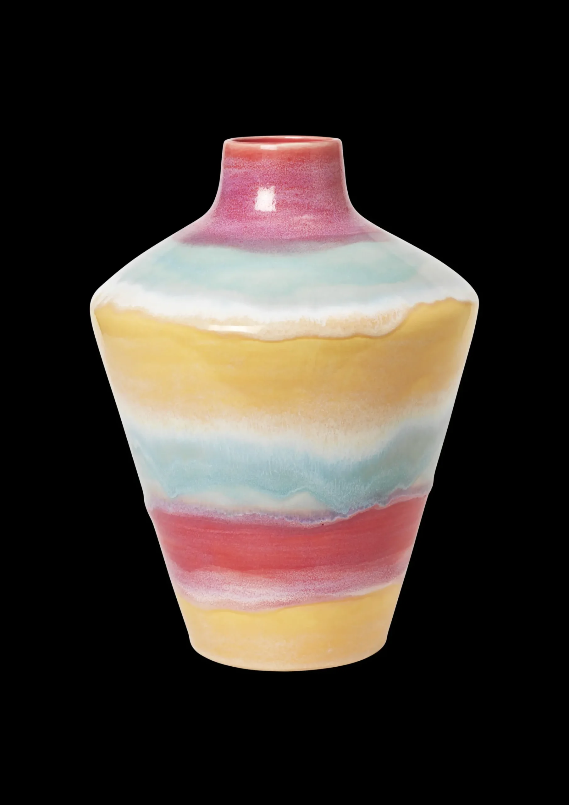Kähler Poppery Vase med æble H32 cm pink/mint/gul | Køb nu