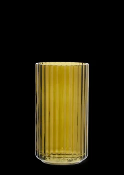 Lyngby Porcelæn Lyngby Vase H15.5 olivengrøn mundblæst glas