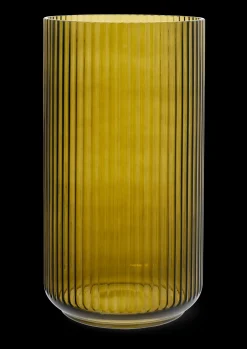 Lyngby Porcelæn Lyngby Vase H38 olivengrøn mundblæst glas