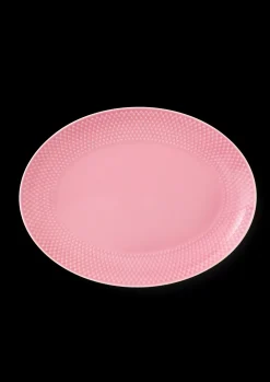 Lyngby Porcelæn Ovalt serveringsfad 28.5x21.5 cm i rosa
