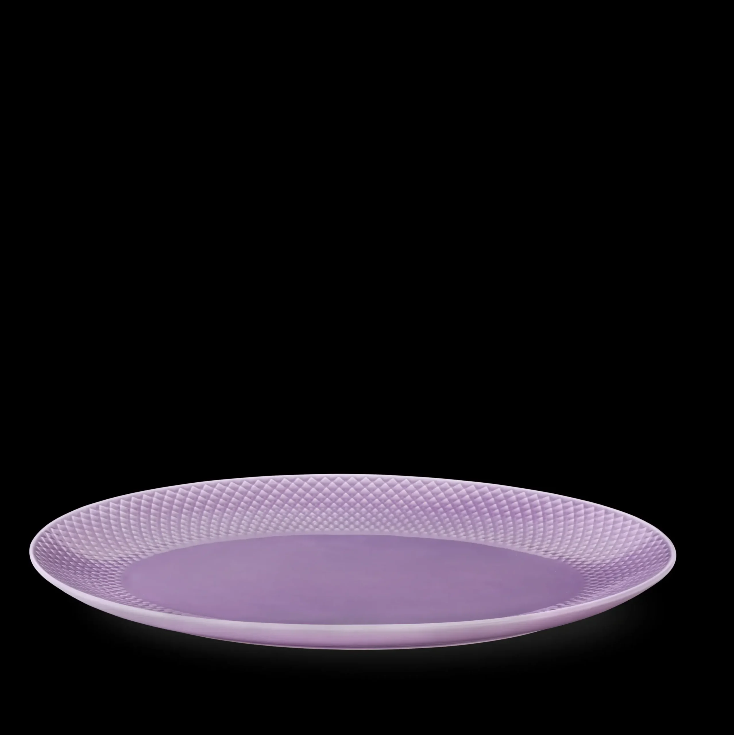 Lyngby Porcelæn Rhombe Color Ovalt serveringsfad lys lilla