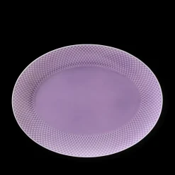 Lyngby Porcelæn Rhombe Color Ovalt serveringsfad lys lilla