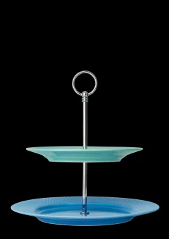 Lyngby Porcelæn Rhombe Color Etagere Ø27 blå/grøn | Køb her