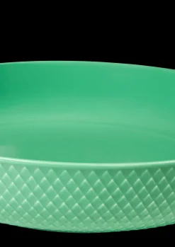 Lyngby Porcelæn Rhombe Color Serveringsskål Ø28 cm grøn