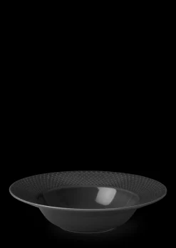 Lyngby Porcelæn Rhombe Earth Dyb tallerken Ø24.5 cm slate