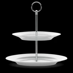 Lyngby Porcelæn Rhombe Etagere Ø27 cm hvid | Køb her