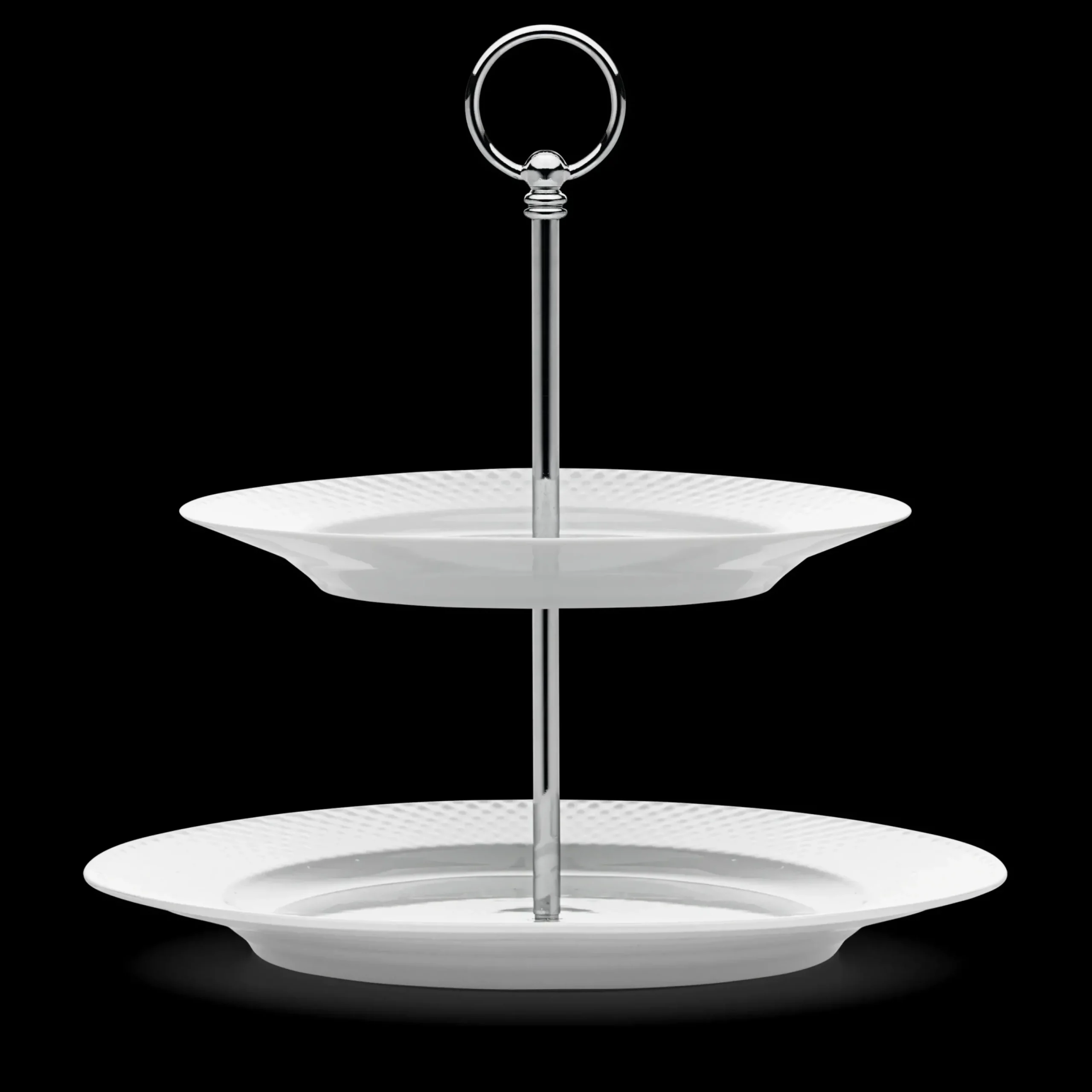 Lyngby Porcelæn Rhombe Etagere Ø27 cm hvid | Køb her