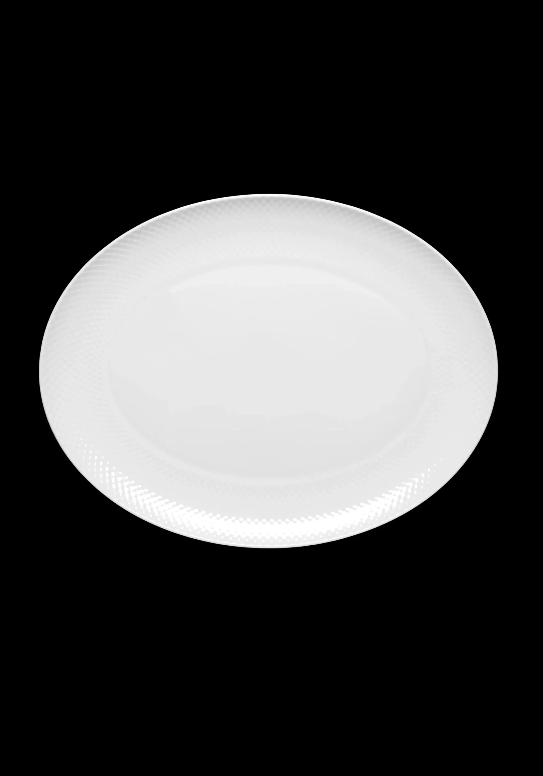 Lyngby Porcelæn Rhombe Ovalt serveringsfad 42x32 hvid