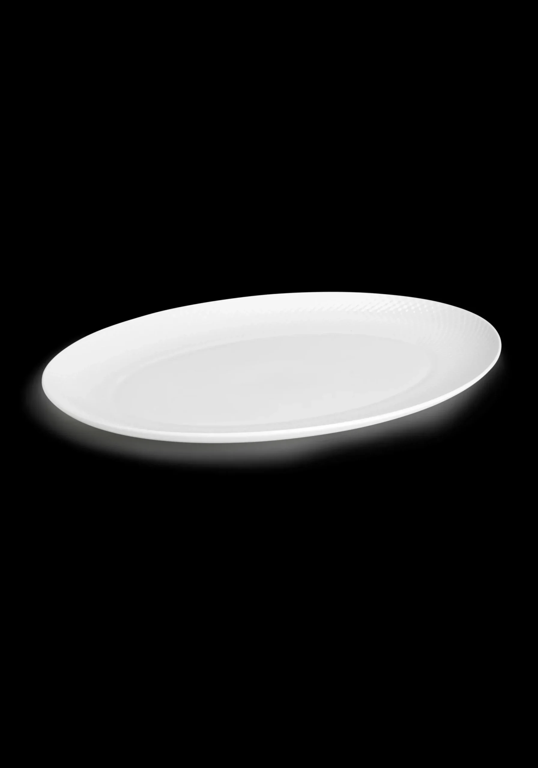 Lyngby Porcelæn Rhombe Ovalt serveringsfad 42x32 hvid