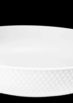Lyngby Porcelæn Rhombe Serveringsskål Ø28 cm hvid | Køb nu