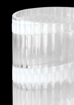 Lyngby Porcelæn Vase H20.5 cm swirl hvid mundblæst glas