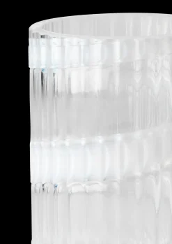 Lyngby Porcelæn Vase H15.5 cm swirl hvid mundblæst glas