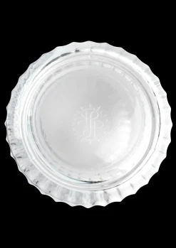 Lyngby Porcelæn Vase H15.5 cm swirl hvid mundblæst glas