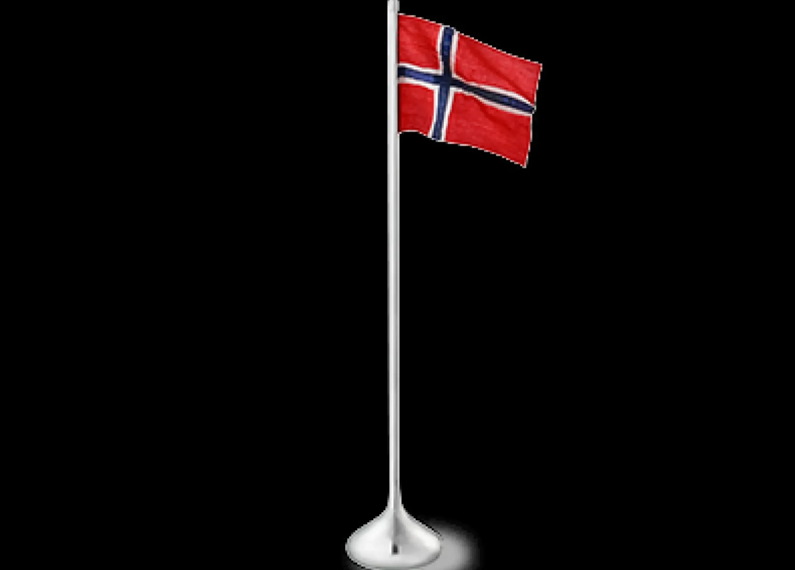 Rosendahl Bordflag norsk H35 cm i sølv fra serien Rosendahl